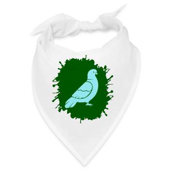 splatter taube - Bandana - Weiß - Vorne