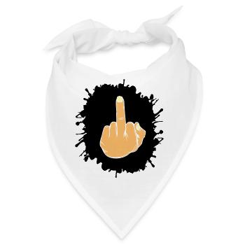 splatter mittelfinger - Bandana - Weiß - Vorne