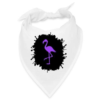 flamingo splatter - Bandana - Weiß - Vorne