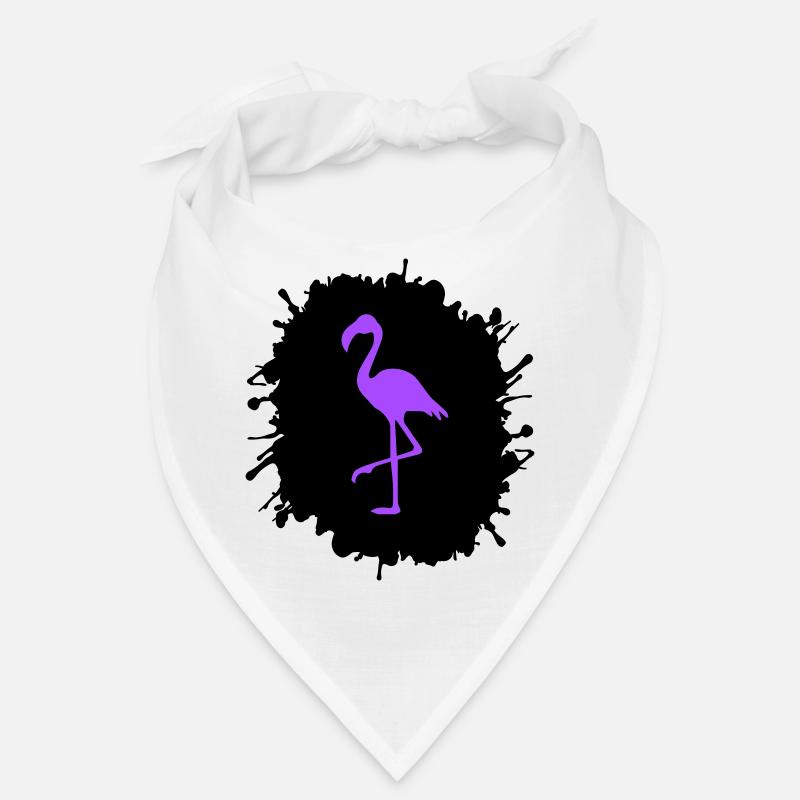 Éclaboussures de flamant rose - Bandana - blanc