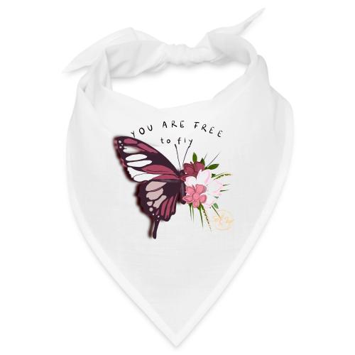 Belle conception de papillon avec des fleurs - Bandana