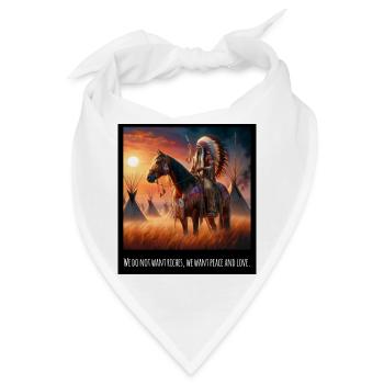Kunst der amerikanischen Ureinwohner - Bandana - Weiß - Vorne
