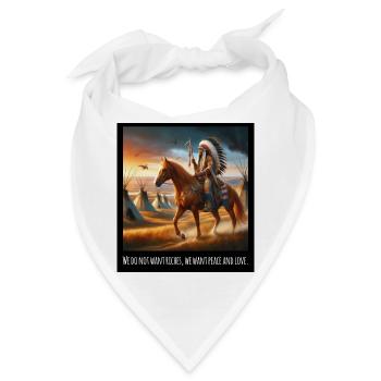 Kunst der amerikanischen Ureinwohner - Bandana - Weiß - Vorne