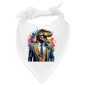 Dinosaurier im Anzug - Bandana - Weiß - Vorne
