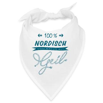 100 Prozent nordisch - Bandana - Weiß - Vorne