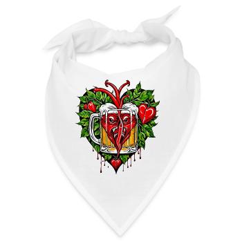 Ich liebe Bier - Bandana - Weiß - Vorne