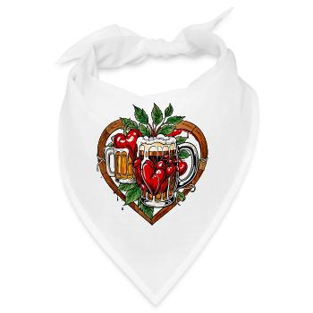 Ich liebe Bier - Bandana - Weiß - Vorne