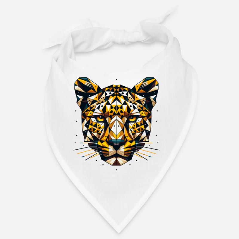Geometric Leopard Head Polygons Motif Bandana