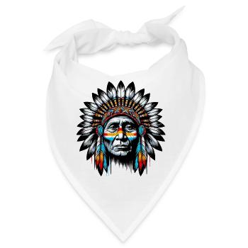 Amerikanischer Indianer Amerikanische Rote Haut - Bandana - Weiß - Vorne