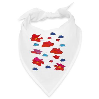 Kornblumen und Mohn - Bandana - Weiß - Vorne