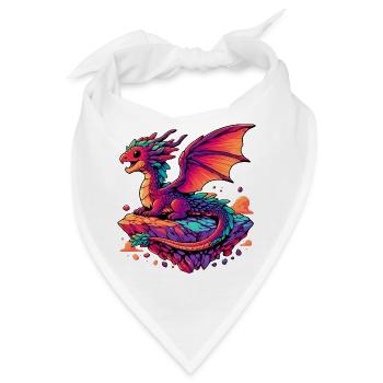 Drache - Bandana - Weiß - Vorne