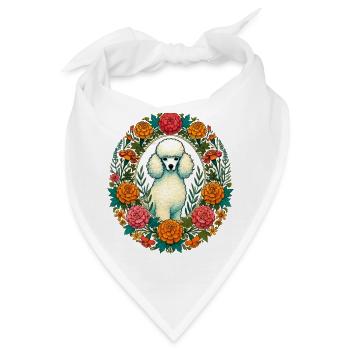 Ringelblumen-Pudel - Bandana - Weiß - Vorne