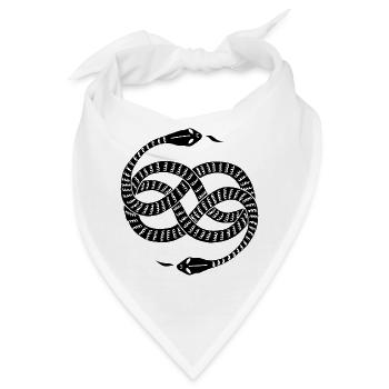 Unendliche schwarze Schlangen - Bandana - Weiß - Vorne