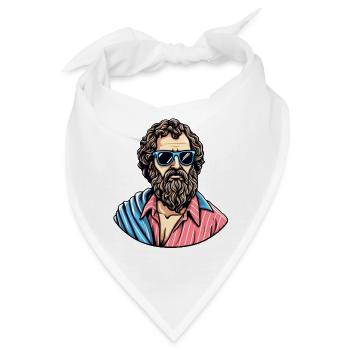 Lässiger cooler Philosophen-Look - Bandana - Weiß - Vorne