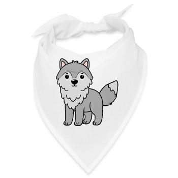 Wolf Wölfe - Bandana - Weiß - Vorne