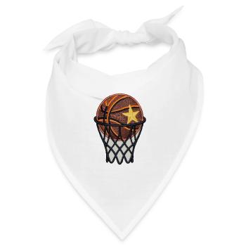 Gestickter Basketball - Bandana - Weiß - Vorne