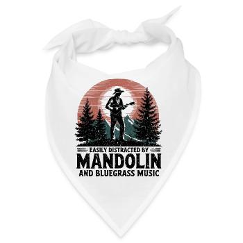 Liebe zur Mandoline und Bluegrass - Bandana - Weiß - Vorne