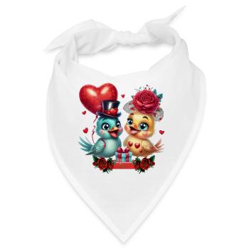 Herzballon und Rosenmagie - Bandana - Weiß - Vorne