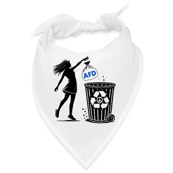 FCK AFD - Gegen Rechts - halte deine umwelt sauber - Bandana - Weiß - Vorne