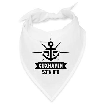 Cuxhaven 53 Grad Nord 8 Grad Ost - Bandana - Weiß - Vorne