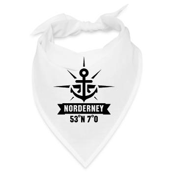 Norderney 53 Grad Nord 7 Grad Ost - Bandana - Weiß - Vorne