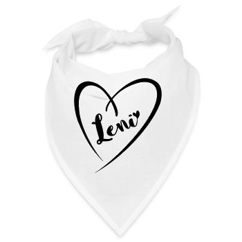 Leni Name Vorname im Herzrahmen - Bandana - Weiß - Vorne