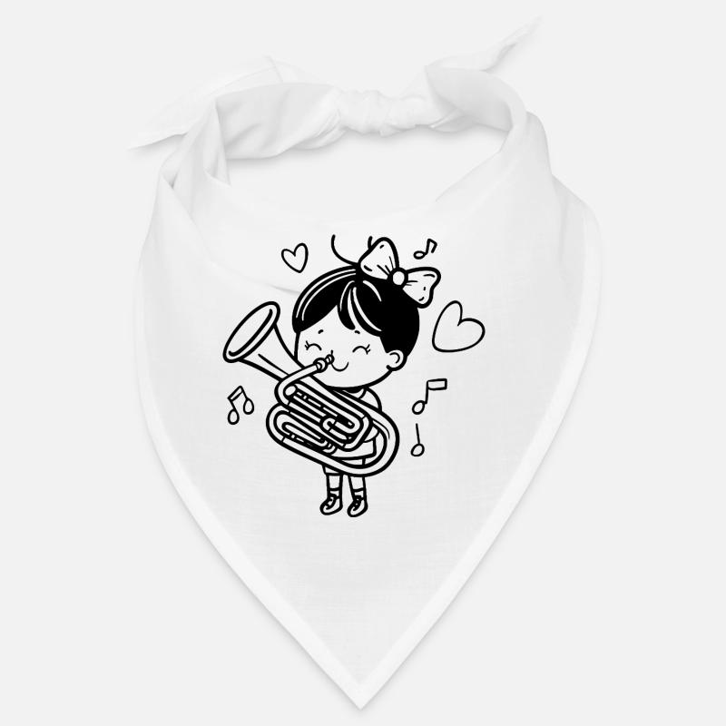 Cartoon Tuba Mädchen Bandana