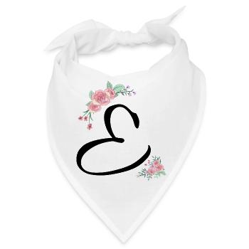 Brief und Blumen - Bandana - Weiß - Vorne