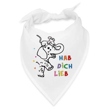 Elefant und Maus - Bandana - Weiß - Vorne