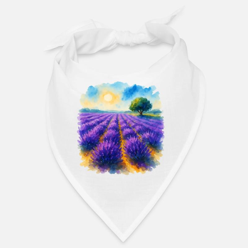 Champ de lavande - Bandana - blanc
