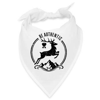 Springender Hirsch - Bandana - Weiß - Vorne