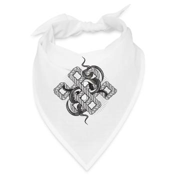 Schlangen-Knoten in Silberoptik – mystisch & edel - Bandana - Weiß - Vorne