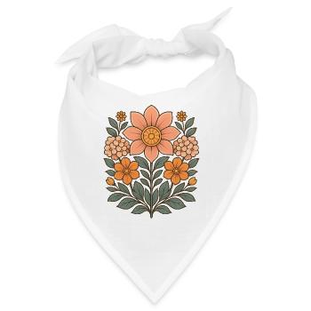 Blumenmuster im Vintage-Design - Bandana - Weiß - Vorne