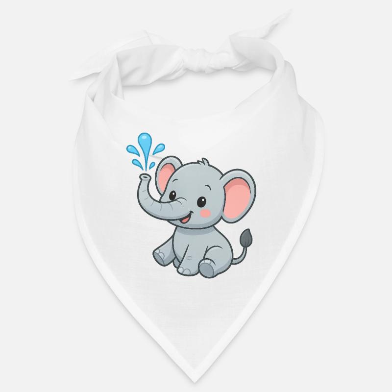 Mignon ami éléphant avec éclaboussure d’eau Bandana