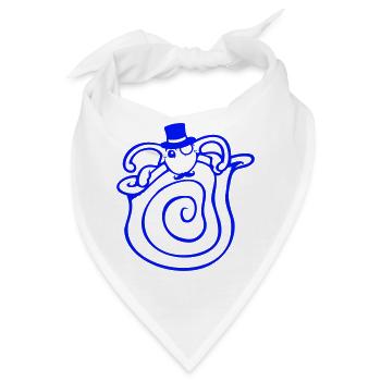 Mr Schnecke Sir Zylinder Monokel reich wohlhabend - Bandana - Weiß - Vorne