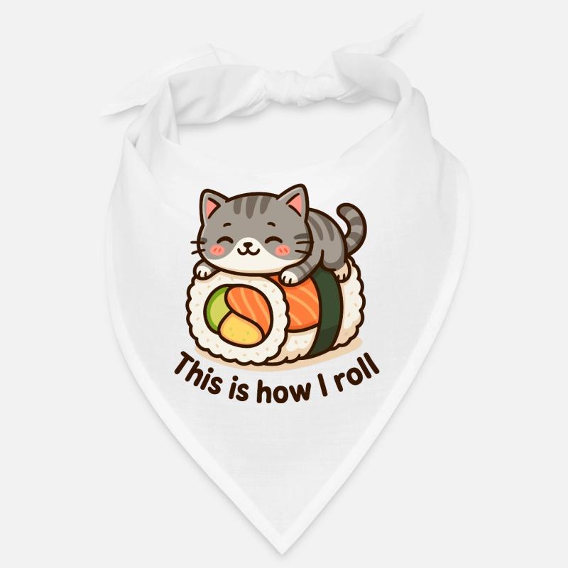 Imprimé sushi chaton mignon Bandana