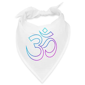 Neon Om Symbol für Meditation und Spiritualität - Bandana - Weiß - Vorne