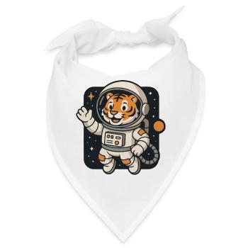 Abenteuerlicher Astronauten-Tiger - Bandana - Weiß - Vorne