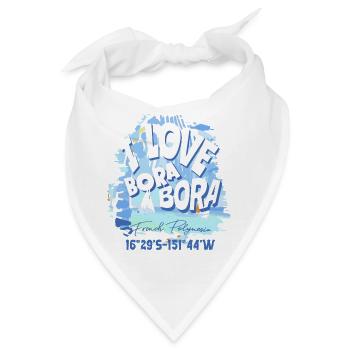 Nautisches Design Bora Bora Blau - Bandana - Weiß - Vorne