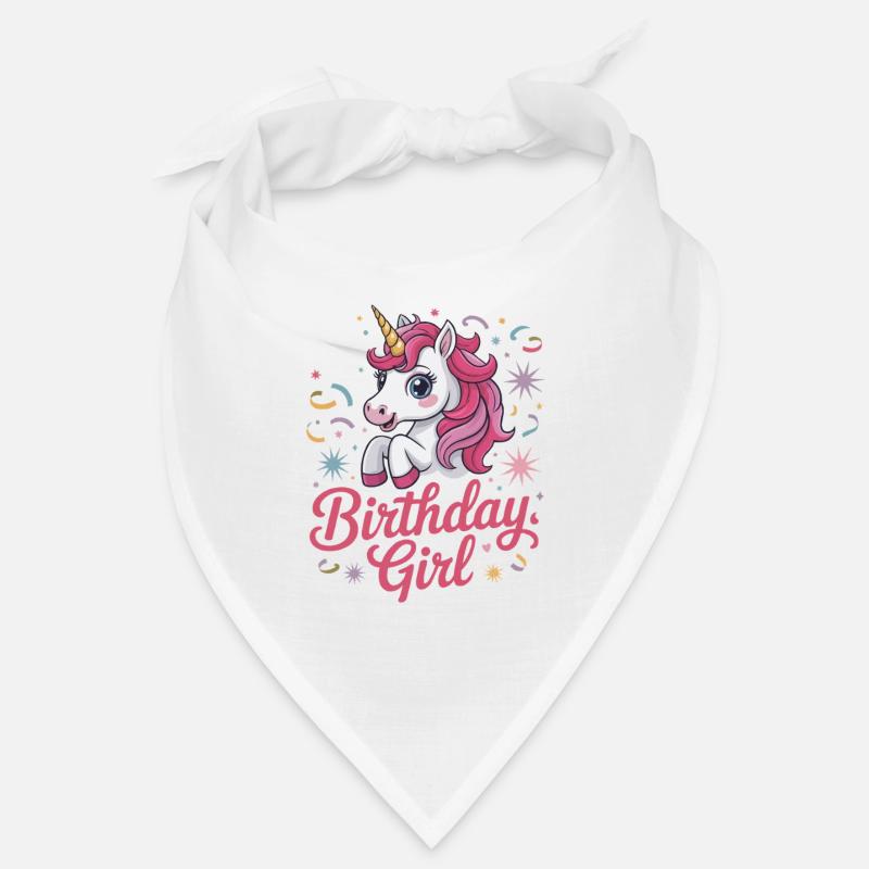 Fille d’anniversaire - Conception d’anniversaire de licorne mignonne Bandana