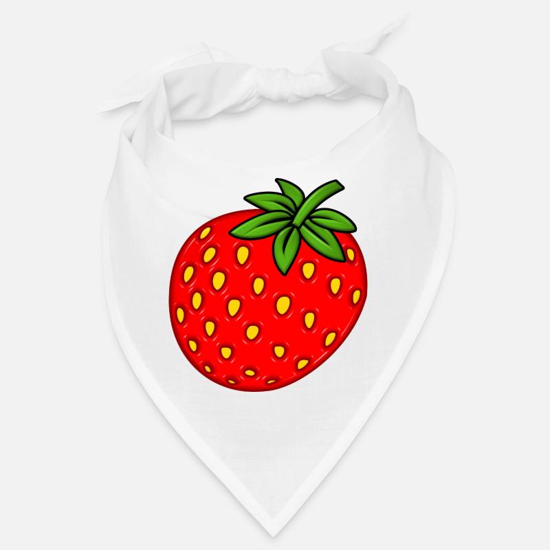 Erdbeere - Bandana - Weiß