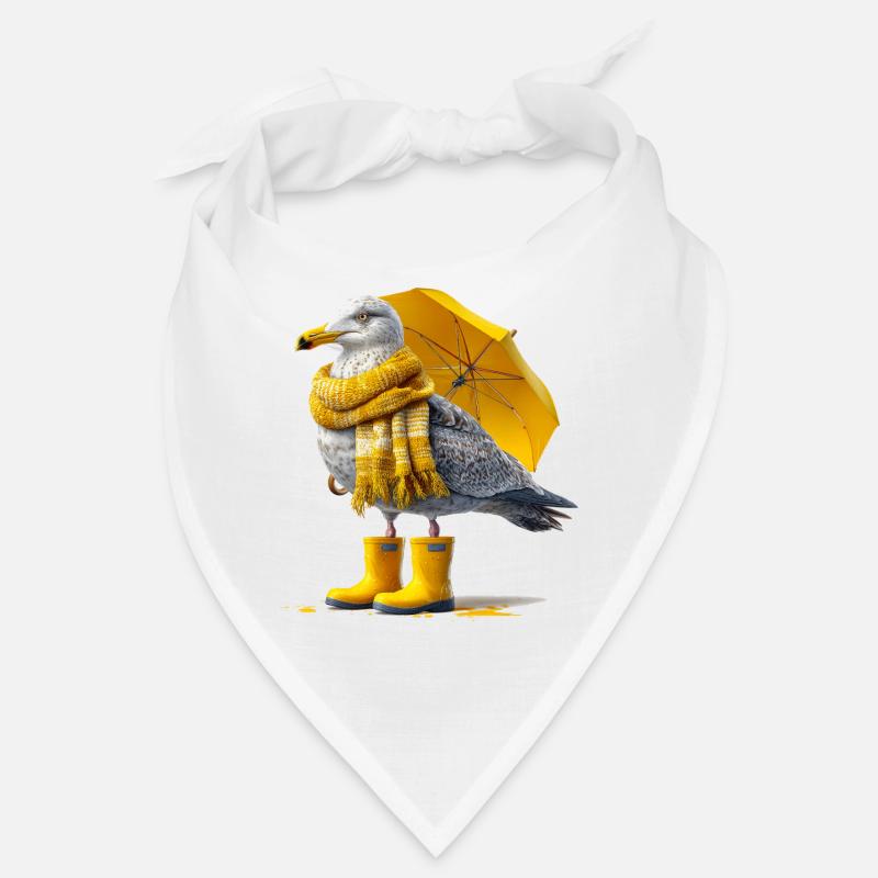Seagull with yellow umbrella and boots Bandana