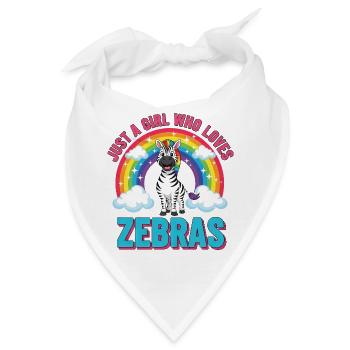 Süßes Zebra Cartoon Regenbogen Mädchen Spruch - Bandana - Weiß - Vorne