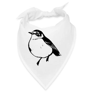 Vogel schwarz schwarzer Vogel - Bandana - Weiß - Vorne
