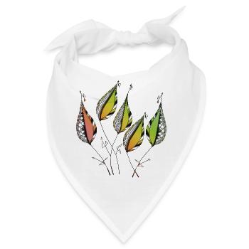 Blätter - Bandana - Weiß - Vorne