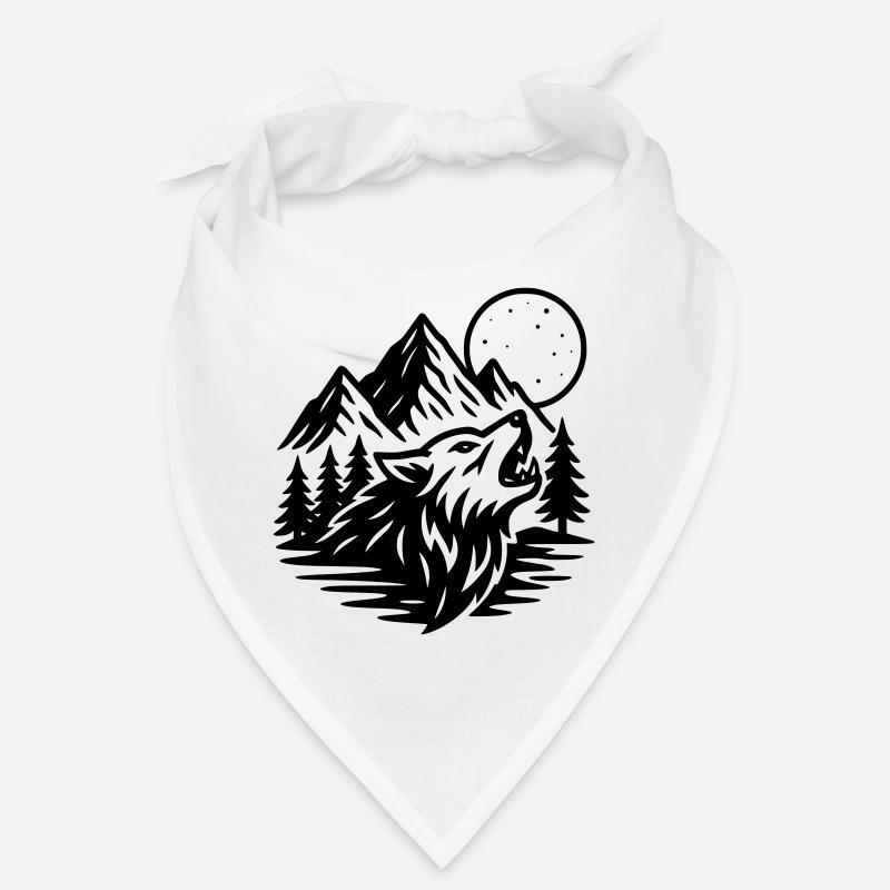 Full Moon Wolf Bandana