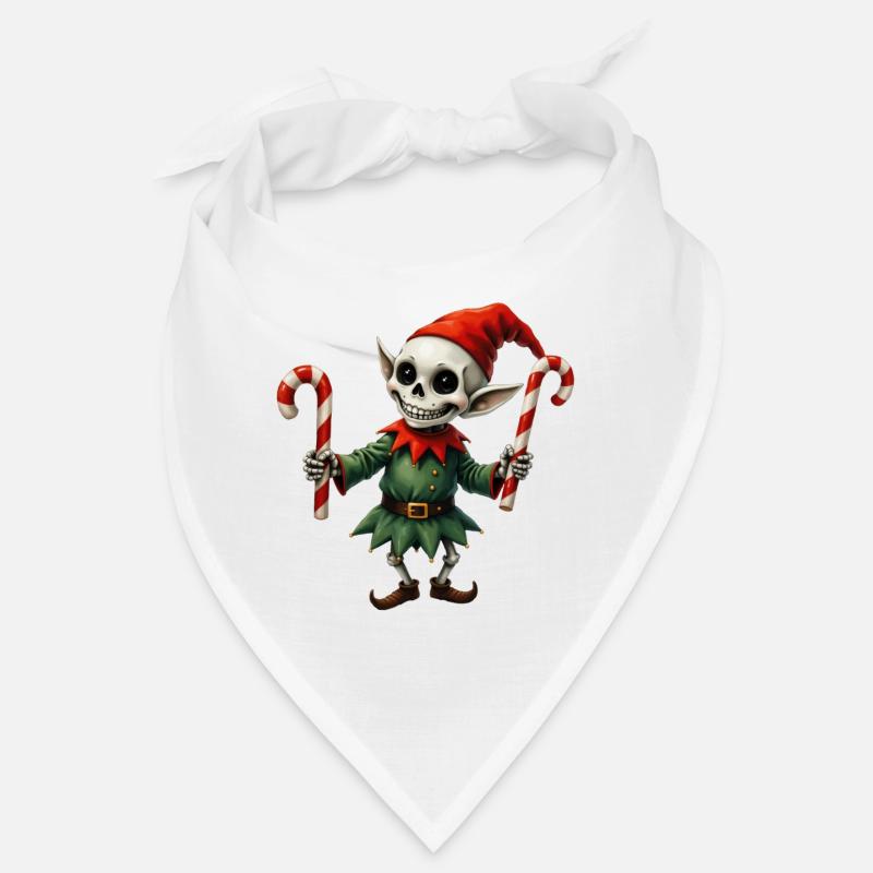 Elfe squelette de Noël avec des bâtons de marche Bandana