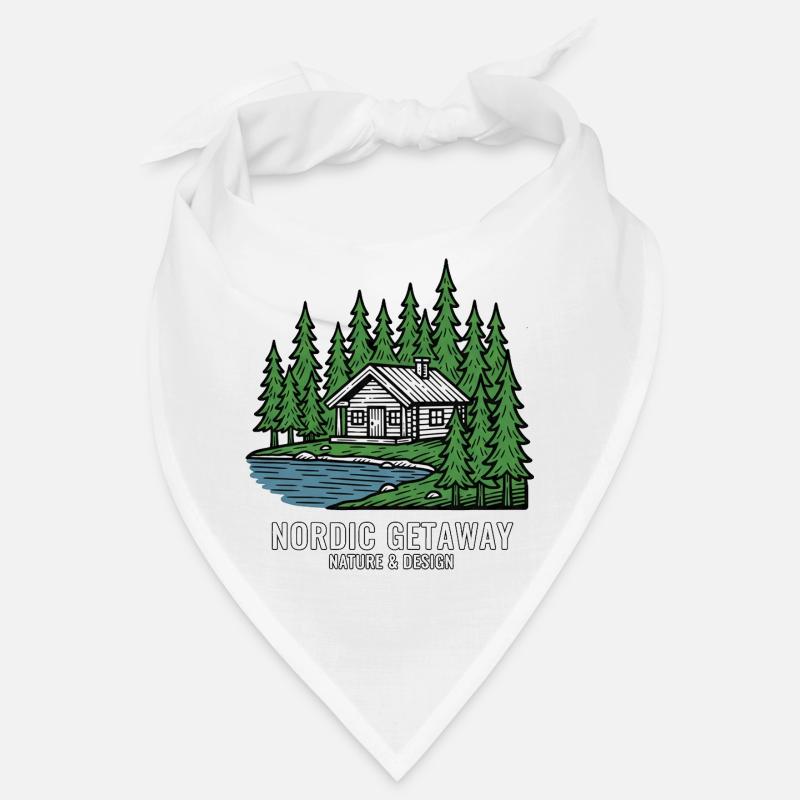 Cabane norvégienne dans une forêt de pins Bandana