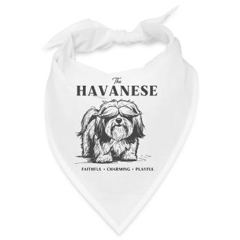 Havanese Charme Hundedesign - Bandana - Weiß - Vorne