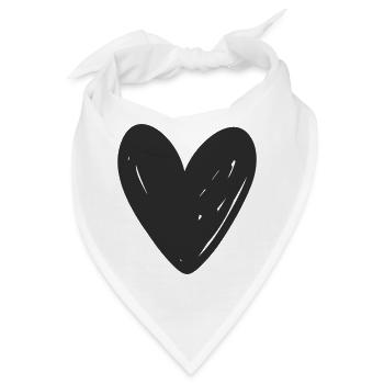 Handgezeichnetes Herzskizzen-Design - Bandana - Weiß - Vorne